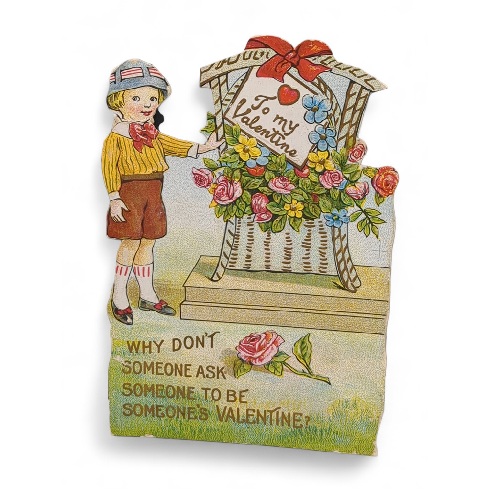 3 Die Cut Valentines Day Card Vintage Two Carrington See Photos - Picture 3 of 12